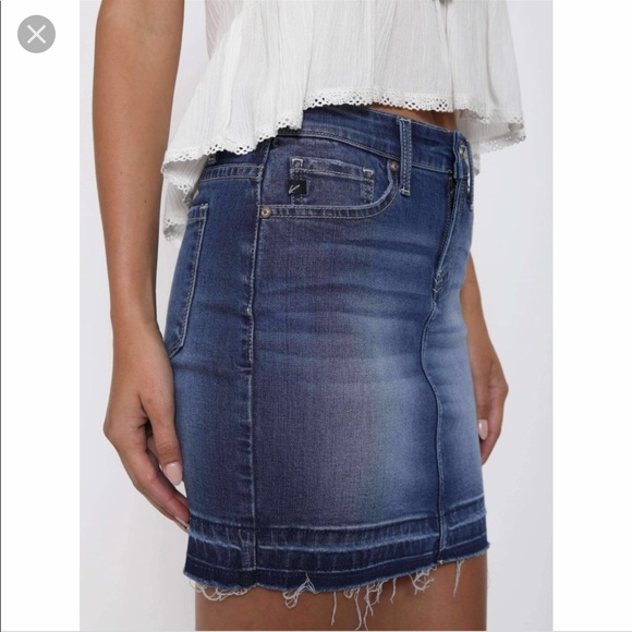 KanCan Dresses & Skirts - KanCan Jeans Medium Wash Released Hem Skirt